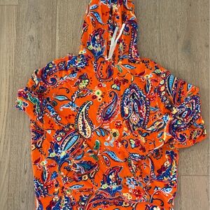 Ralph Lauren Hoodie Orange Paisley Top XL